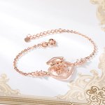 Personalized Graduation Cap Heart Zircon Necklace Bracelet with Name Class of 2024 Graduation Gift for Her