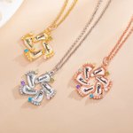 Personalized 1-6 Birthstones Kid Feet Sterling Silver Necklace with Engraved Names Mother's Day Gift for Her