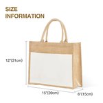 Sac en Jute Personnalisé avec Texte Sac à Pochette Toile Style Chat de Livre Cadeau Anniversaire pour Amoureux de Lecture