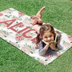 Personalized Super Absorbent Quick Dry Flower Beach Towel with Name Available Vacation Party Birthday Gift for Her