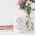 Personalized Flower Titles Butterfly Heart 11oz/15oz Ceramic Mug with Names Mother's Day Birthday Gift for Mom Grandma