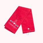 Serviette Golf Personnalisée avec Nom Brodé Coloré Cadeau Noël Retraite pour Homme Femme Golfeur