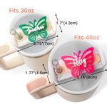 Personalized Multicolour 3D Acrylic Butterfly Tumbler Name Tag Lid Topper for 20oz to 40oz Stanley Tumbler Birthday Gift for Her
