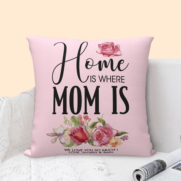 Taie d'oreiller personnalisée avec nom et texte pour la fête des mères Cadeau d'anniversaire pour les femmes