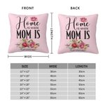 Personalisierte Home ist, wo Mama ist Geburt Blume werfen Kissenbezug mit Namen und Text Muttertag Geburtstag Geschenk für Frauen