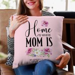 Personalisierte Home ist, wo Mama ist Geburt Blume werfen Kissenbezug mit Namen und Text Muttertag Geburtstag Geschenk für Frauen