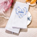 Personalisierte bunte Gradient 100% Baumwolle Herz Geschirrtuch mit 1-32 Namen Muttertag Geburtstag Geschenk für Mama Oma