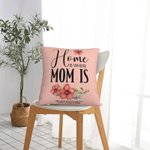 Personalisierte Home ist, wo Mama ist Geburt Blume werfen Kissenbezug mit Namen und Text Muttertag Geburtstag Geschenk für Frauen