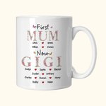 Personalized Flower Titles Butterfly Heart 11oz/15oz Ceramic Mug with Names Mother's Day Birthday Gift for Mom Grandma