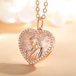 Personalisierte geprägte kubische Medaillon Foto Halskette mit Zirkon Geburtstag Muttertag Geschenk für sie verziert