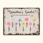 Personalisierte Aquarell Geburt Blumengarten Vintage Zinn Zeichen dekorative Wandmalerei mit Namen Muttertag Geburtstag Geschenk für Mama Oma