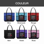 Sac Fourre-tout Personnalisé avec Texte Sac en Toile à Grande Capacité avec Fermeture Éclair Motif Pomme Cadeau de Grâece pour Enseignant Professeur