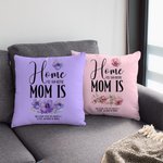 Personalisierte Home ist, wo Mama ist Geburt Blume werfen Kissenbezug mit Namen und Text Muttertag Geburtstag Geschenk für Frauen