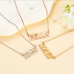 Personalized Hollow Font Outline Name Necklace Letter Pendant Jewellery Valentine's Day Birthday Gift for Her