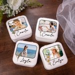 Personalized Portable Photo Birth Flower Jewellery Box with Name Birthday Wedding Bachelorette Bridesmaid Party Gift for Her
