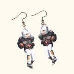 Personalized Double Sided Cutout Photo Acrylic Dangle Earrings Handmade Sport Game Day Accessory Birthday Gift for Women Girls