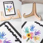 Personalisierte Aquarell Sonnenblume Hand drucken Blumenstrauß hölzerne Plakette mit 1-8 Kindernamen Muttertag Geburtstag Geschenk für Mama Oma