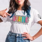 Gepersonaliseerd Fashion Dalmatiër Stippen T-shirt Sweatshirt met Kleurrijke Titel en Kindernaam Moederdag Verjaardagscadeau voor Oma Mam Tante