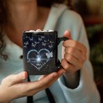 Personalisierte gesegnet zu sein genannt Nana Schmetterling Muster 11oz 15oz schwarzer Keramik-Becher mit Namen Muttertag Geschenk für sie