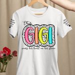 Gepersonaliseerd Fashion Dalmatiër Stippen T-shirt Sweatshirt met Kleurrijke Titel en Kindernaam Moederdag Verjaardagscadeau voor Oma Mam Tante