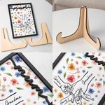 Personalized Holding Mom Hands Watercolor Floral Wooden Plaque with Stand Table Decoration Mother's Day Birthday Gift for Mommy Grandma