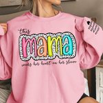 Gepersonaliseerd Fashion Dalmatiër Stippen T-shirt Sweatshirt met Kleurrijke Titel en Kindernaam Moederdag Verjaardagscadeau voor Oma Mam Tante