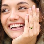 Personalized Lucky and Love Horseshoe Ring with Heart Birthstone Birthday Mother's Day Gift for Her