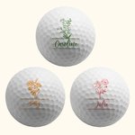 Gepersonaliseerde Geboortebloem Golfbal met Naam Verjaardagscadeau voor Golf Sportliefhebber