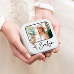 Personalized Portable Photo Birth Flower Jewellery Box with Name Birthday Wedding Bachelorette Bridesmaid Party Gift for Her