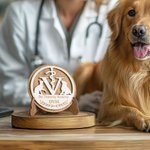 Henkilökohtainen eläinlääkäri Caduceus 3D veistämällä plaketti puinen koriste teksti syntymäpäivälahja eläinlääkäriopiskelijalle eläinlääkäriin