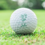 Gepersonaliseerde Geboortebloem Golfbal met Naam Verjaardagscadeau voor Golf Sportliefhebber