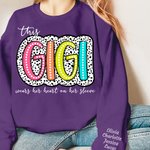 Gepersonaliseerd Fashion Dalmatiër Stippen T-shirt Sweatshirt met Kleurrijke Titel en Kindernaam Moederdag Verjaardagscadeau voor Oma Mam Tante
