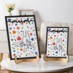 Personalized Holding Mom Hands Watercolor Floral Wooden Plaque with Stand Table Decoration Mother's Day Birthday Gift for Mommy Grandma