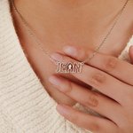 Personalized Hollow Font Outline Name Necklace Letter Pendant Jewellery Valentine's Day Birthday Gift for Her
