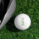Gepersonaliseerde Geboortebloem Golfbal met Naam Verjaardagscadeau voor Golf Sportliefhebber