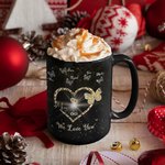 Tazza personalizzata We Love You Butterfly in ceramica da 11 oz 15 oz nera con nome Regalo per la festa della mamma per lei