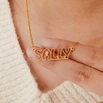 Personalized Hollow Font Outline Name Necklace Letter Pendant Jewellery Valentine's Day Birthday Gift for Her