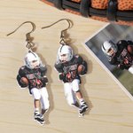 Personalized Double Sided Cutout Photo Acrylic Dangle Earrings Handmade Sport Game Day Accessory Birthday Gift for Women Girls