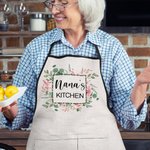 Personalisierte Aquarell Blume Schürze mit Namen und Tasche Muttertag für Mama Oma