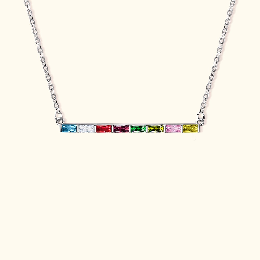 Collier de Famille Minimaliste Personnalisé avec 1-8 Pierres de Naissance Cadeau de Fête des Mères pour Elle