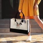 Gepersonaliseerde Floral Hairstylist Work Canvas Tote Bag met Naam Grote Capaciteit Handtas Gift voor Kappers