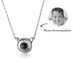 Collier avec Photo Projection Collier de Chat Personnalisé avec Je T'aime en 100 Langues Cadeau Anniversaire Saint-Valentin pour Femme