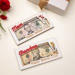 Personalized Wooden Birth Flower Money Holder Box with Name Text Cash Envelope Birthday Mother's day Gift for Mother Teens