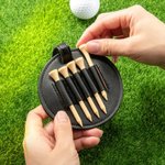 Personalisierte PU Leder Golftasche Tag Tee-Halter mit Text und Name Geburtstag Vatertag Geschenk für Papa Opa