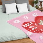 Personlig Best Cat Dog Dad Mom Mjuk filt med 1-3 namn Födelsedagspresent för djurälskare