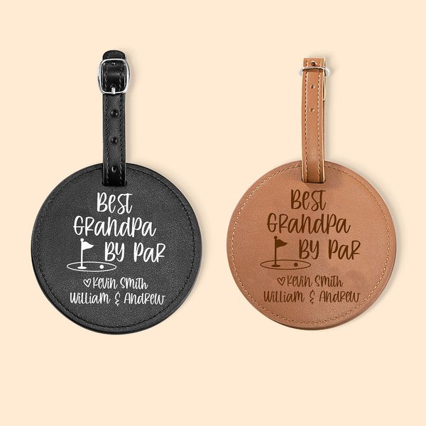 Borsa da golf personalizzata in pelle PU Tag Tee Holder con testo e nome Regalo di compleanno per la festa del papà nonno