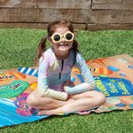 Serviette de Plage Personnalisée avec Noms Motif Tongs Super Absorbante Séchage Rapide Indispensable de Voyage Cadeau pour Maman Grand-Mère