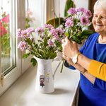 Personalized Vintage Floral Cute Women Girl Ceramic Vase with Name Birthday Mother's Day Gift for Her