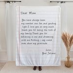 Personalized Handwriting Love Letter Soft Blanket with Name Mother's Day Father's Day Gift for Family
