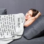 Personalized I Hugged This Blanket Handwriting Love Letter Soft Blanket with Name Mother's Day Father's Day Gift for Family